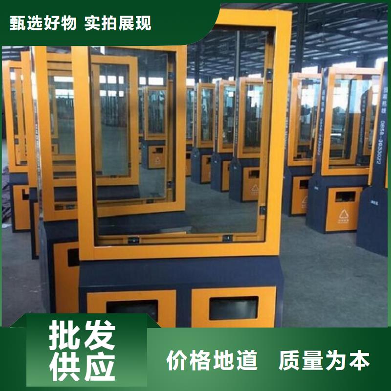 营口不锈钢广告垃圾箱来厂考察