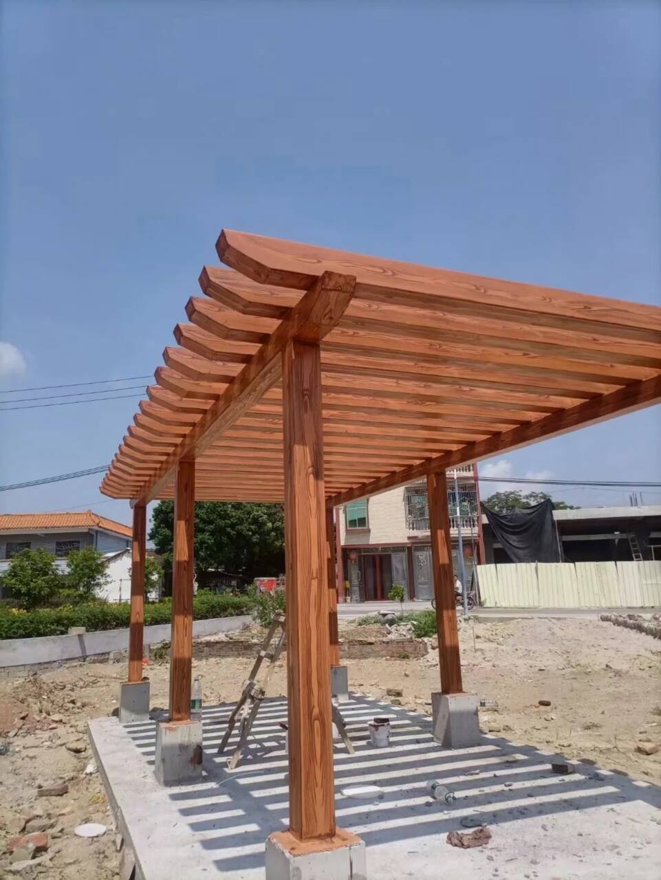 园林建筑木纹漆，内外墙木纹漆，艺术涂料厂家定制