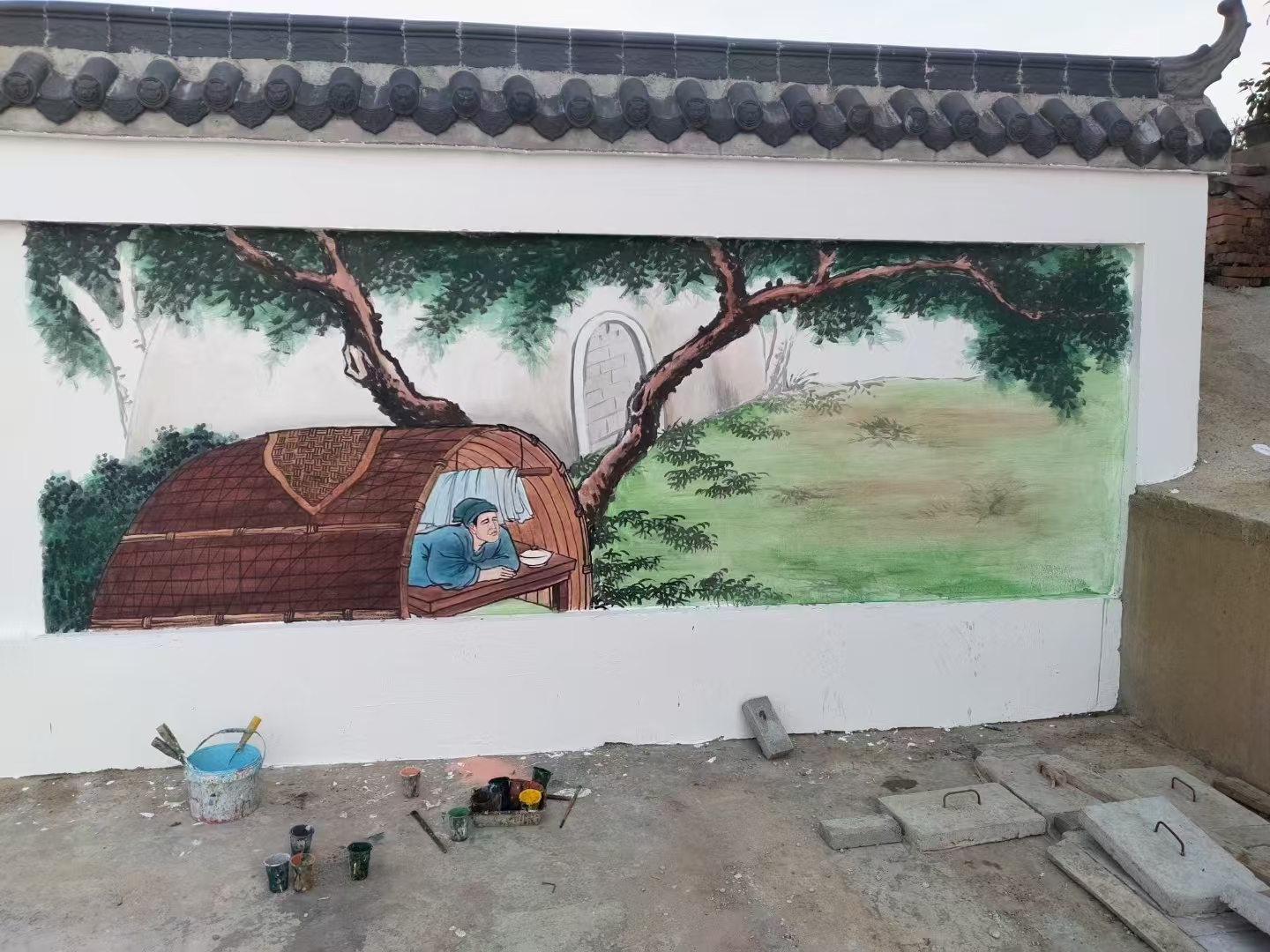 文化墙彩绘手绘墙绘画团队