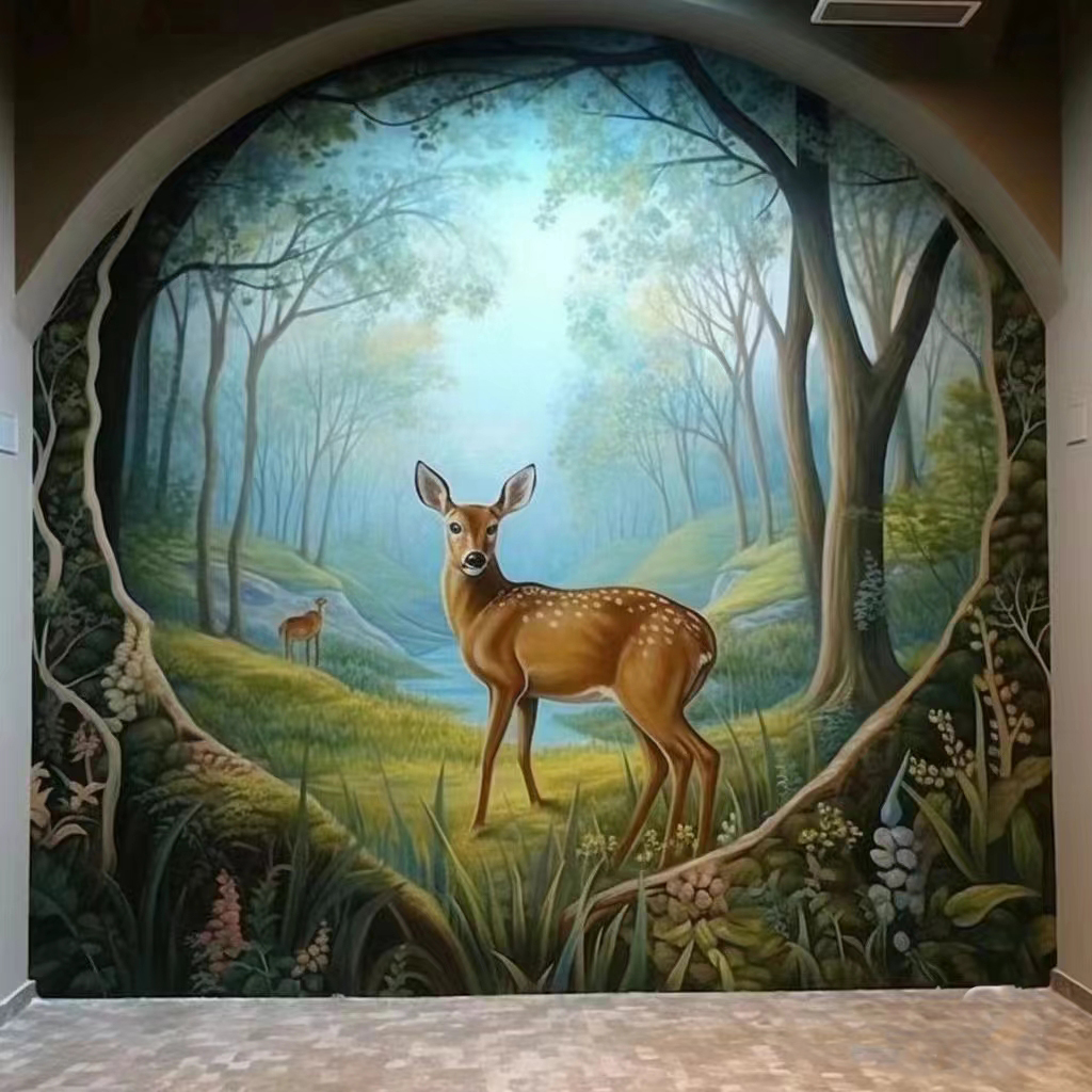 墙面彩绘墙体手绘壁画师工作室